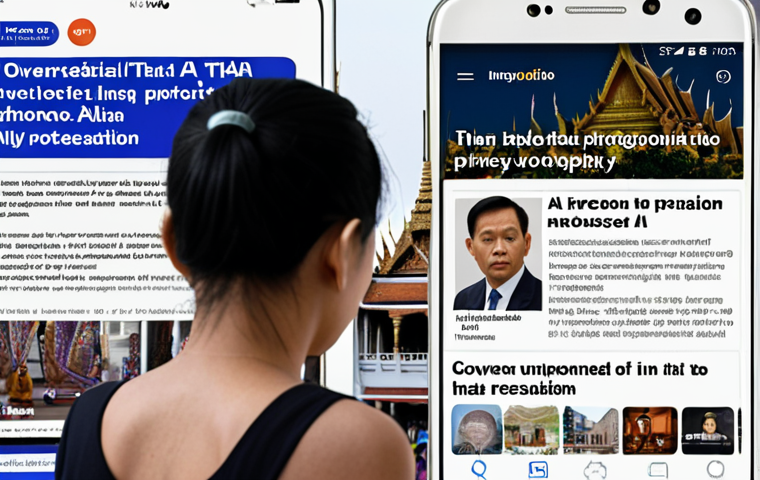 **Image Prompt:** A concerned Thai person looking at a smartphone screen filled with overlapping news headlines about AI data breaches and privacy violations, with a small PDPA (Personal Data Protection Act) logo visible. The background should subtly feature iconic Thai landmarks blurred out, symbolizing the integration of AI into daily Thai life. Focus on conveying a sense of uncertainty and the need for awareness.