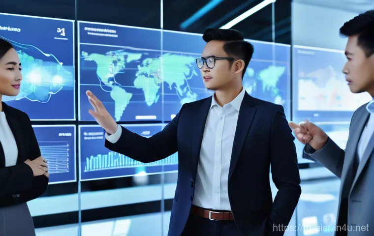 AI 기술과 클라우드 서비스 통합 - **Prompt for "AI and Cloud Empowering Thai Business"**
    A dynamic and futuristic high-angle shot ...