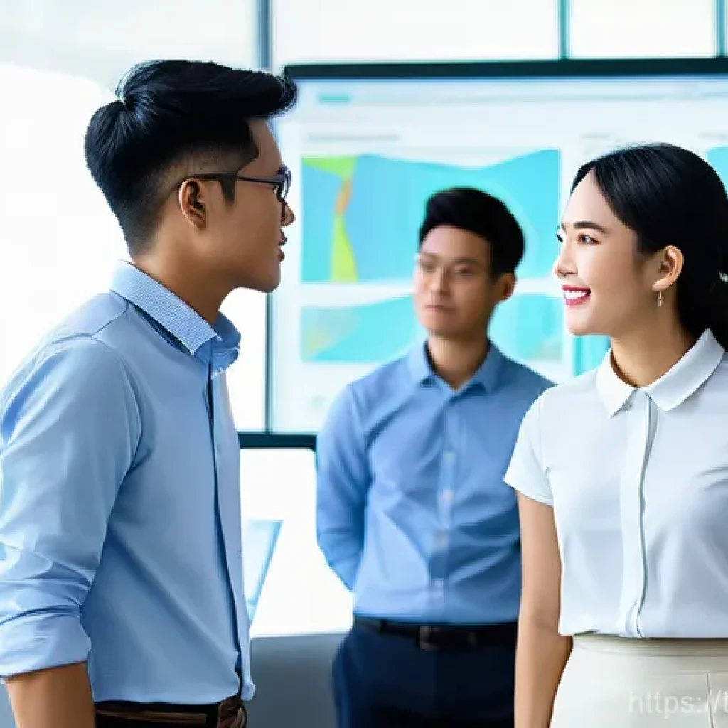 AI 분야 스타트업에서 일하기 - **Prompt:** "A vibrant and diverse team of young Thai professionals, men and women, collaboratively ...