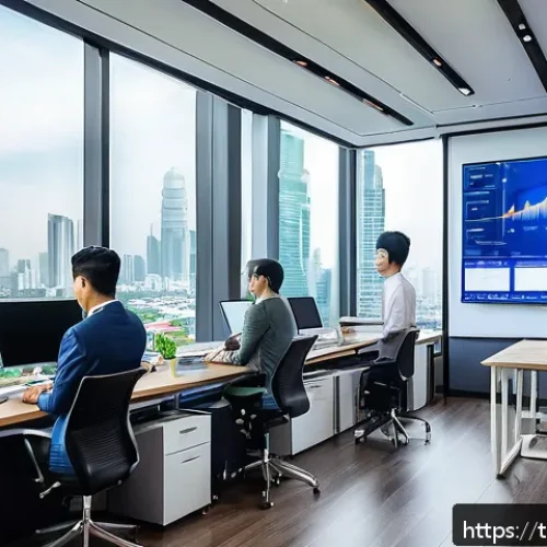 Home 17 AI 자격증 종류와 선택 가이드 - A modern Thai office environment with diverse professionals collaborating on AI projects, featuring ...